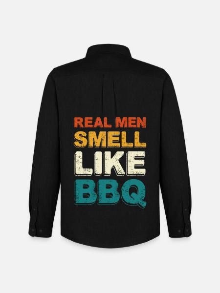 Real Men Smell Like BBQ - Men's Oxford Shirt by Stanley/Stella - black