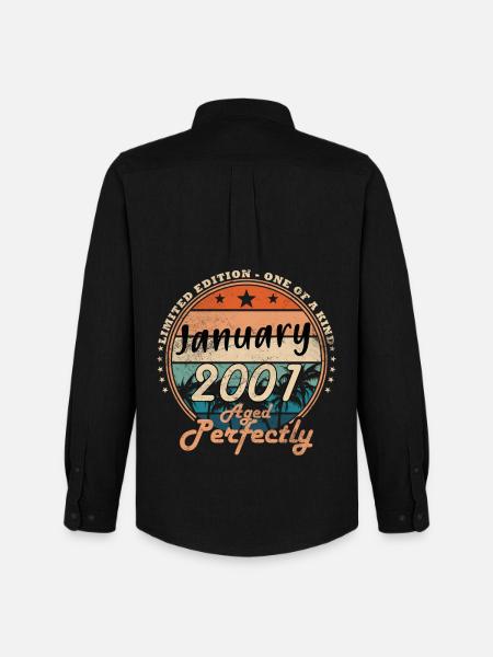 25e anniversaire Original janvier 2001 - Chemise Oxford homme Stanley/Stella - noir