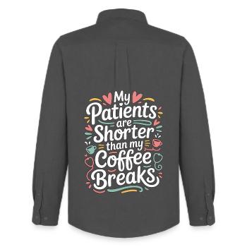 Pediatric Nurse My Patients Are Shorter Kids Nurse - Männer Oxford Hemd von Stanley/Stella - Anthrazit - Hinten - AI Model Male 185 dark (185cm)