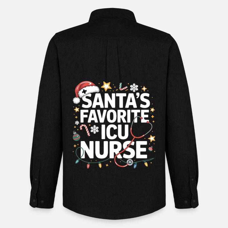 Santa ICU Pflegeheldin - Männer Oxford Hemd von Stanley/Stella - Schwarz