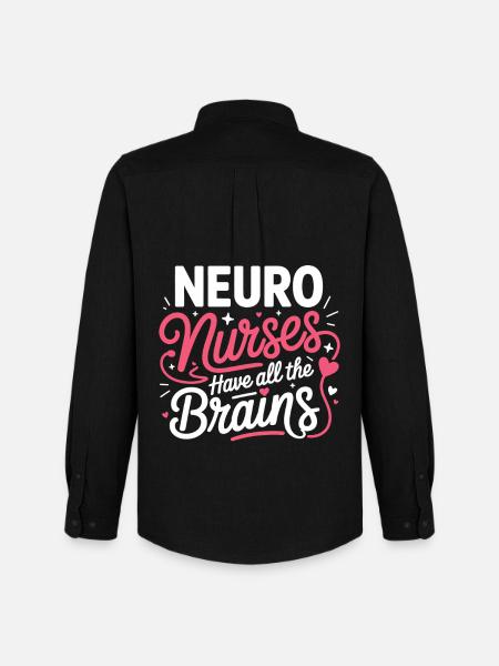 NeuroNurse All Brains Design - Men's Oxford Shirt by Stanley/Stella - black