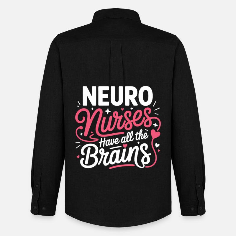 NeuroNurse All Brains Design - Männer Oxford Hemd von Stanley/Stella - Schwarz