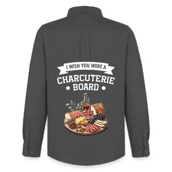  Charcuterie Board Meat Cheese Lover Food - Men's Oxford Shirt by Stanley/Stella - anthracite - Back - AI Model Male 185 dark (185cm)