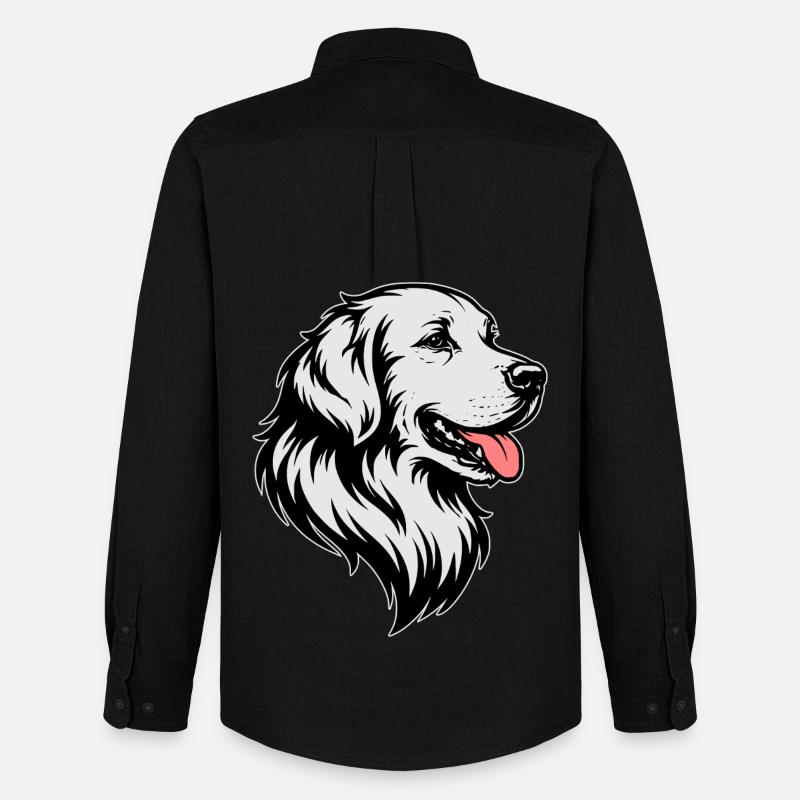 Golden Retriever  - Männer Oxford Hemd von Stanley/Stella - Schwarz