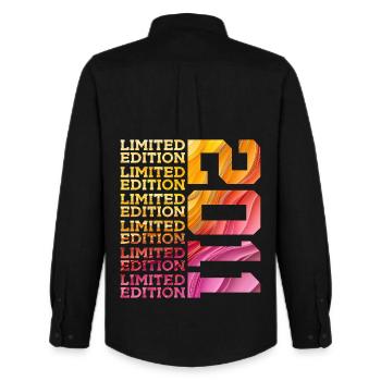 LIMITED EDITION 2011 15 YEARS 15TH BIRTHDAY - Men's Oxford Shirt by Stanley/Stella - black - Back - AI Model Male 185 dark (185cm)
