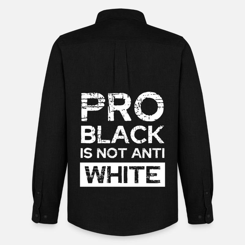 Pro Black Nicht Anti White - Männer Oxford Hemd von Stanley/Stella - Schwarz