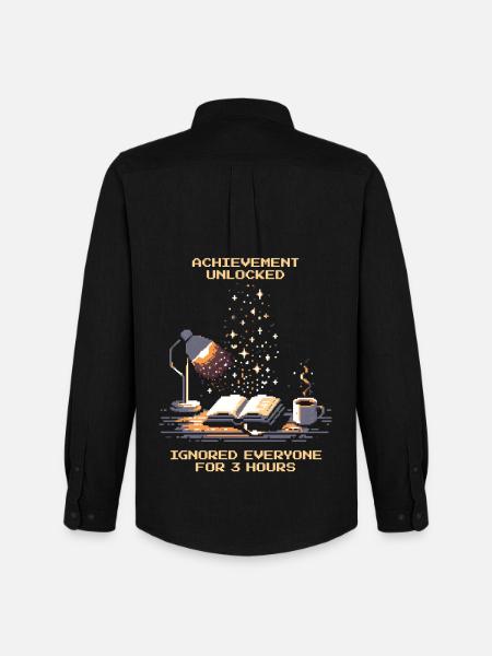 Achievement Unlocked | Reading Books Nerd - Men's Oxford Shirt by Stanley/Stella - black