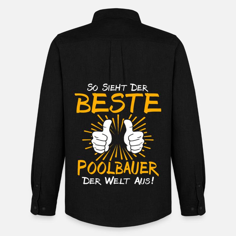 Poolbauer Geschenkidee - Männer Oxford Hemd von Stanley/Stella - Schwarz