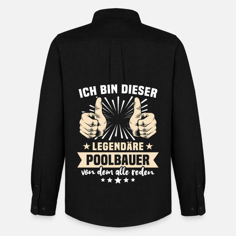 Poolbauer Sprüche - Männer Oxford Hemd von Stanley/Stella - Schwarz