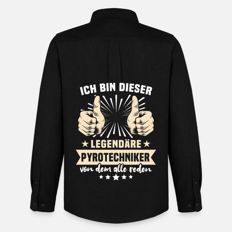 Pyrotechniker Sprüche - Männer Oxford Hemd von Stanley/Stella - Schwarz