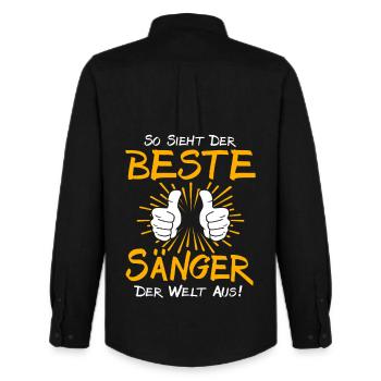 Singer Gift Idea - Men's Oxford Shirt by Stanley/Stella - black - Back - AI Model Male 185 dark (185cm)