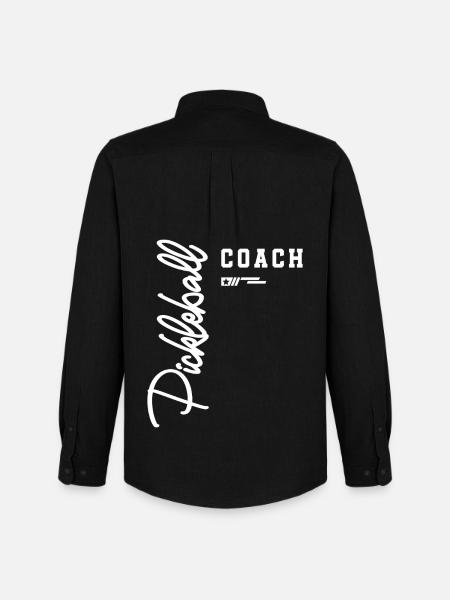 Terrain classique Pickleball Coach pour instructeurs - Chemise Oxford homme Stanley/Stella - noir