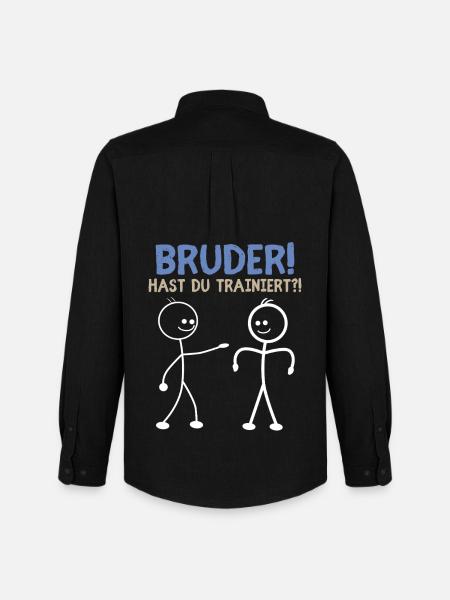Strichmännchen HAST DU TRAINIERT LUSTIG - Männer Oxford Hemd von Stanley/Stella - Schwarz