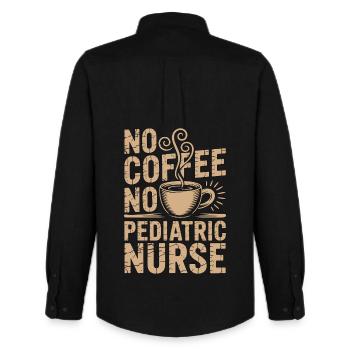 Infirmière pédiatrique sans café sans allaitement Amoureuse du café - Chemise Oxford homme Stanley/Stella - noir - Dos - AI Model Male 185 dark (185cm)