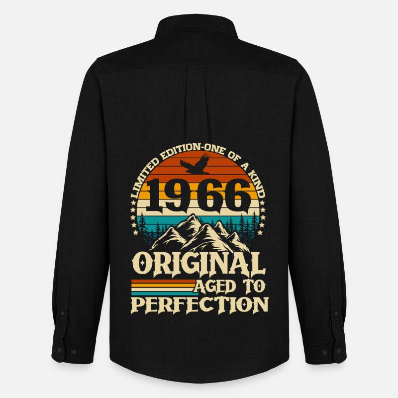 Original 1966 Vintage Retro födelsedagspresent - Stanley/Stella Oxfordskjorta Herr - svart