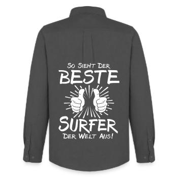 Meilleur Surfeur - Chemise Oxford homme Stanley/Stella - charbon - Dos - AI Model Male 185 dark (185cm)