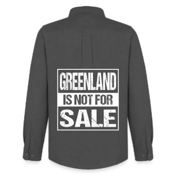 Greenland Is Not For Sale - Men's Oxford Shirt by Stanley/Stella - anthracite - Back - AI Model Male 185 dark (185cm)