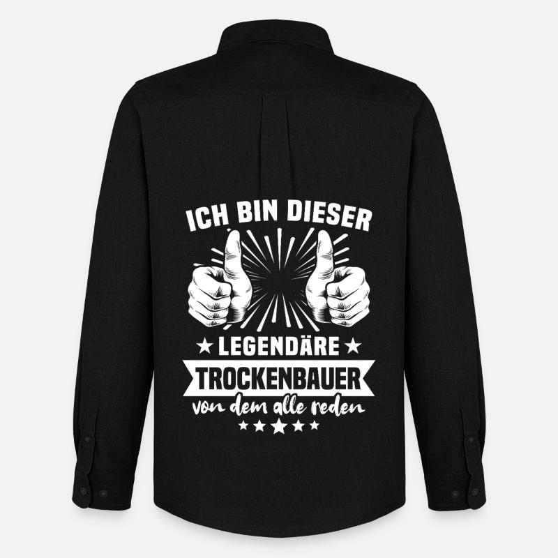 Trockenbauer Legende - Männer Oxford Hemd von Stanley/Stella - Schwarz