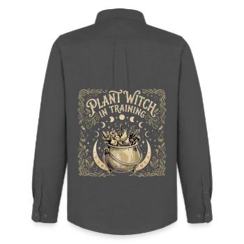 Plant Witch In Training Herb Witch Witchcraft - Men's Oxford Shirt by Stanley/Stella - anthracite - Back - AI Model Male 185 dark (185cm)