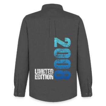 Édition limitée cadeau pour le 18e anniversaire 2008 - Chemise Oxford homme Stanley/Stella - charbon - Dos - AI Model Male 185 dark (185cm)