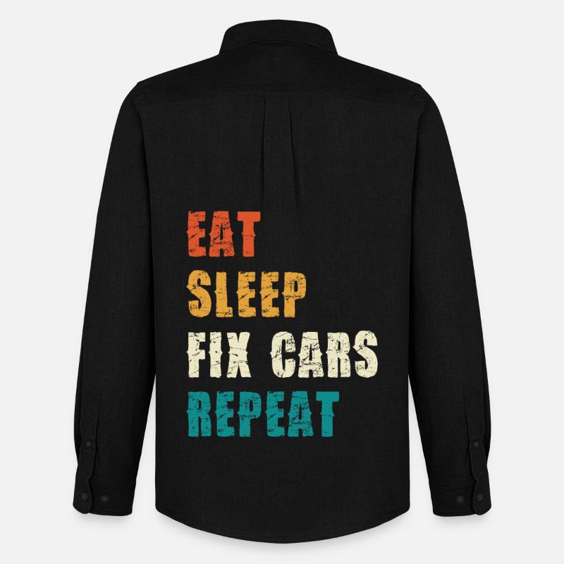 MANGIA, DORME RISOLVI LE AUTO RIPETO. - Stanley/Stella Camicia Oxford uomo - nero