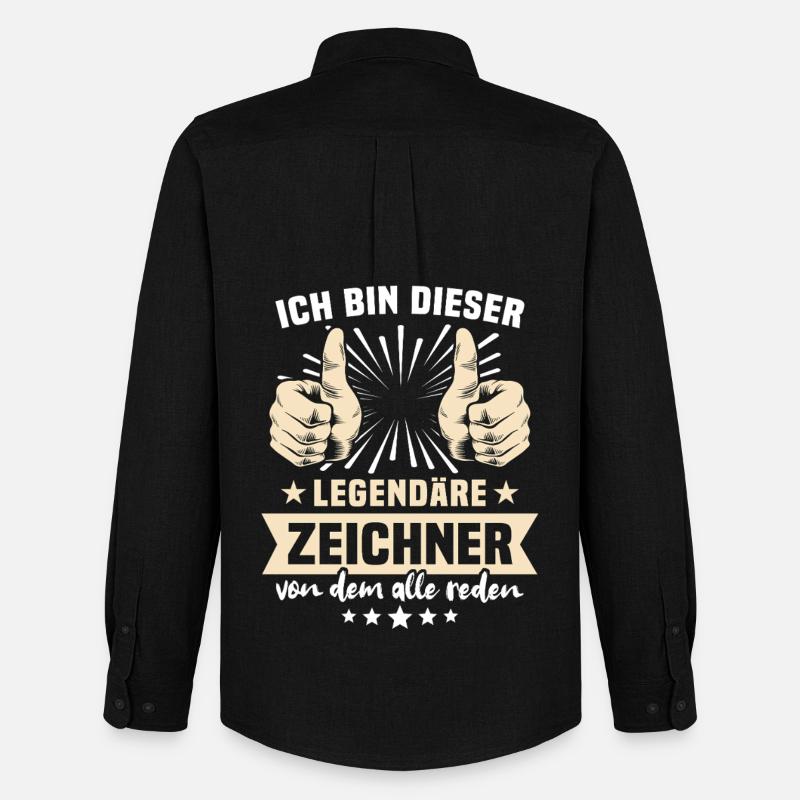 Zeichner Sprüche - Männer Oxford Hemd von Stanley/Stella - Schwarz