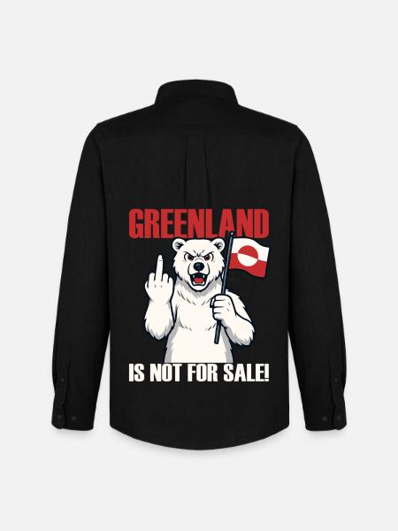 Greenland Is Not For Sale - Men's Oxford Shirt by Stanley/Stella - black