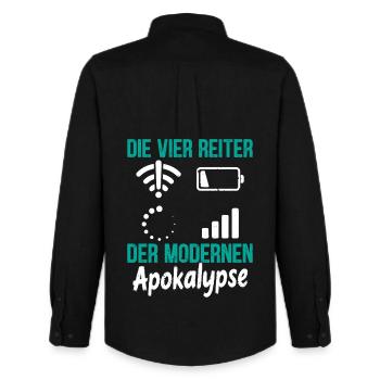 Nerd THE FOUR MODERN HORSEMEN OF THE APOCALYPSE - Men's Oxford Shirt by Stanley/Stella - black - Back - AI Model Male 185 dark (185cm)