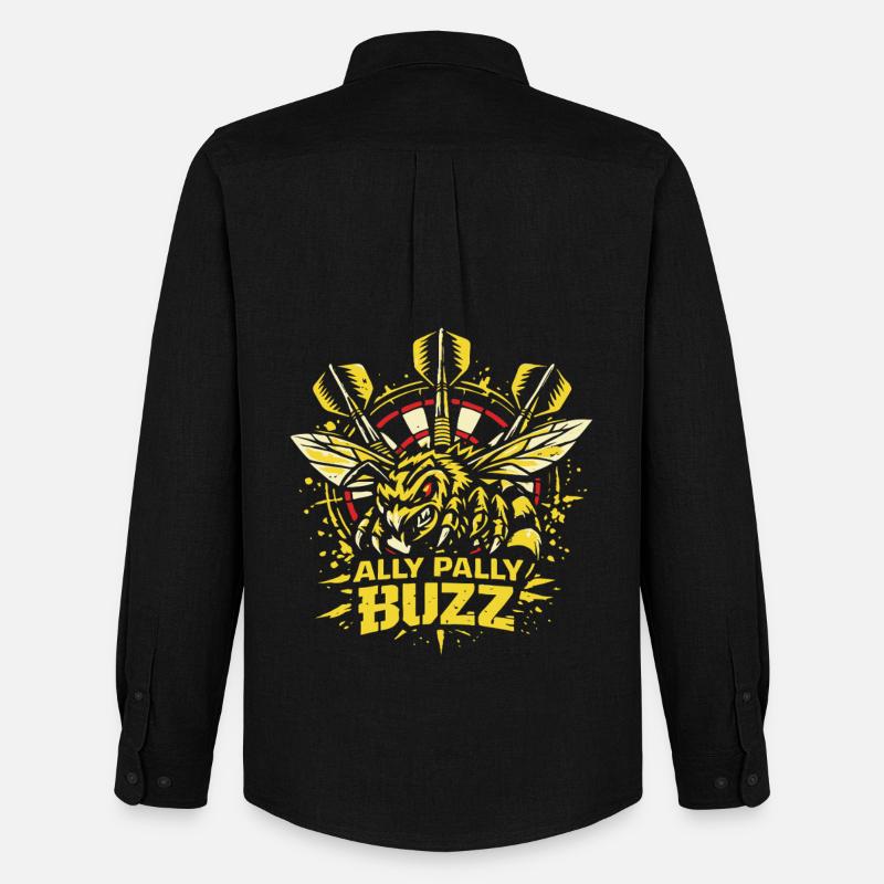 Ally Pally Buzz | Dart Biene  - Männer Oxford Hemd von Stanley/Stella - Schwarz