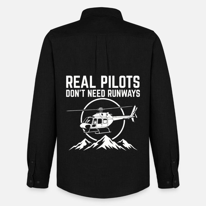 Hubschrauberpilot Helikopterpilot - Männer Oxford Hemd von Stanley/Stella - Schwarz