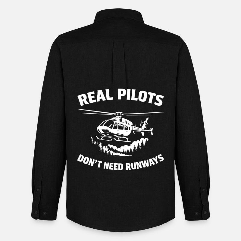 Helicopter pilot Helicopter pilot - Men's Oxford Shirt by Stanley/Stella - black