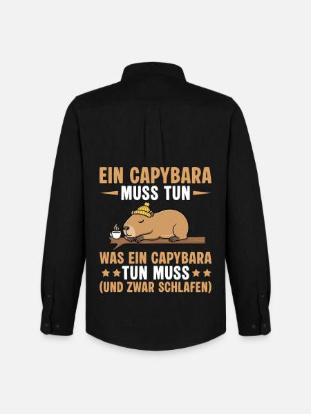 Capybara Must Sleep - Funny Office Saying - Men's Oxford Shirt by Stanley/Stella - black