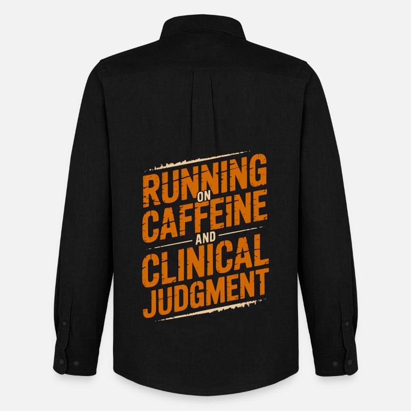 Nurse Practitioner Running On Caffeine Nursing - Männer Oxford Hemd von Stanley/Stella - Schwarz