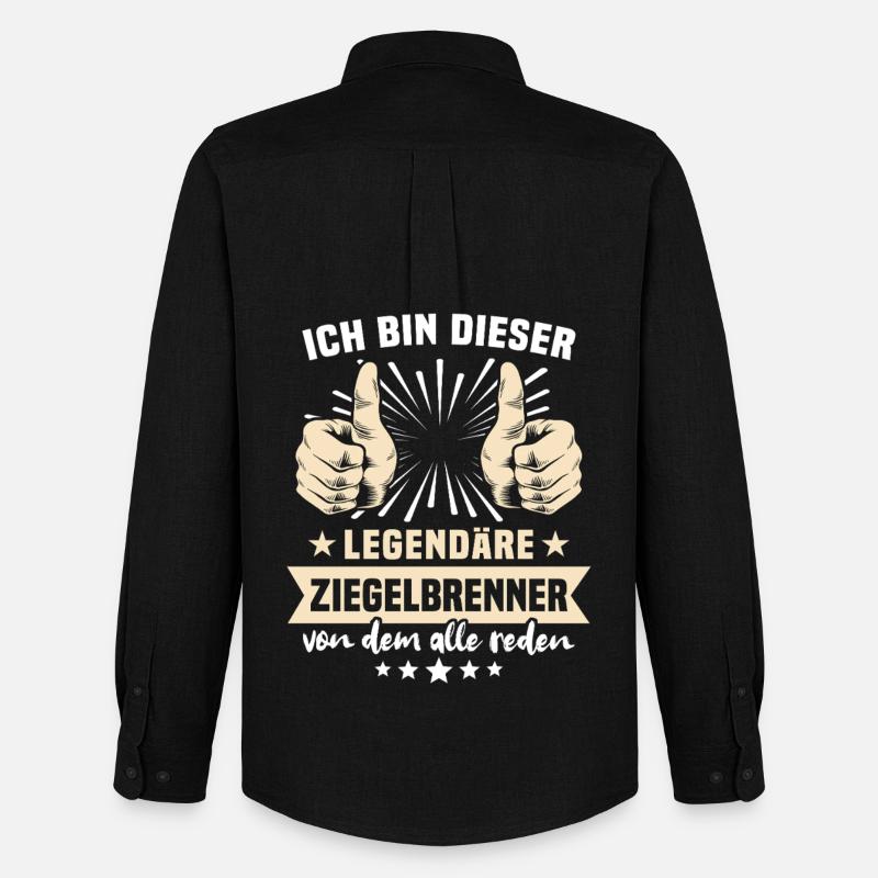 Ziegelbrenner Sprüche - Männer Oxford Hemd von Stanley/Stella - Schwarz
