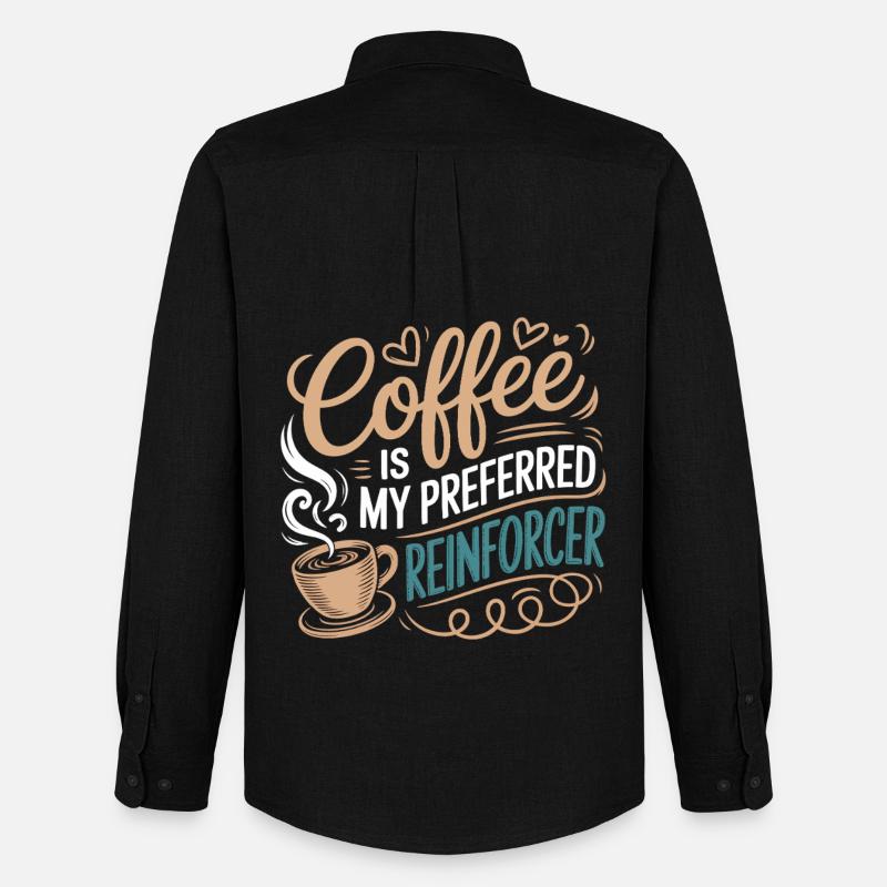 Kaffee als bevorzugter Reinforcer - Männer Oxford Hemd von Stanley/Stella - Schwarz