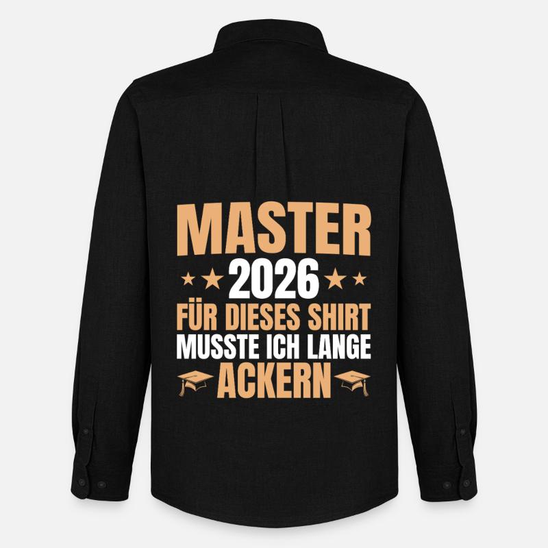 Master 2026 Lange Ackern - Mastertitel - Männer Oxford Hemd von Stanley/Stella - Schwarz