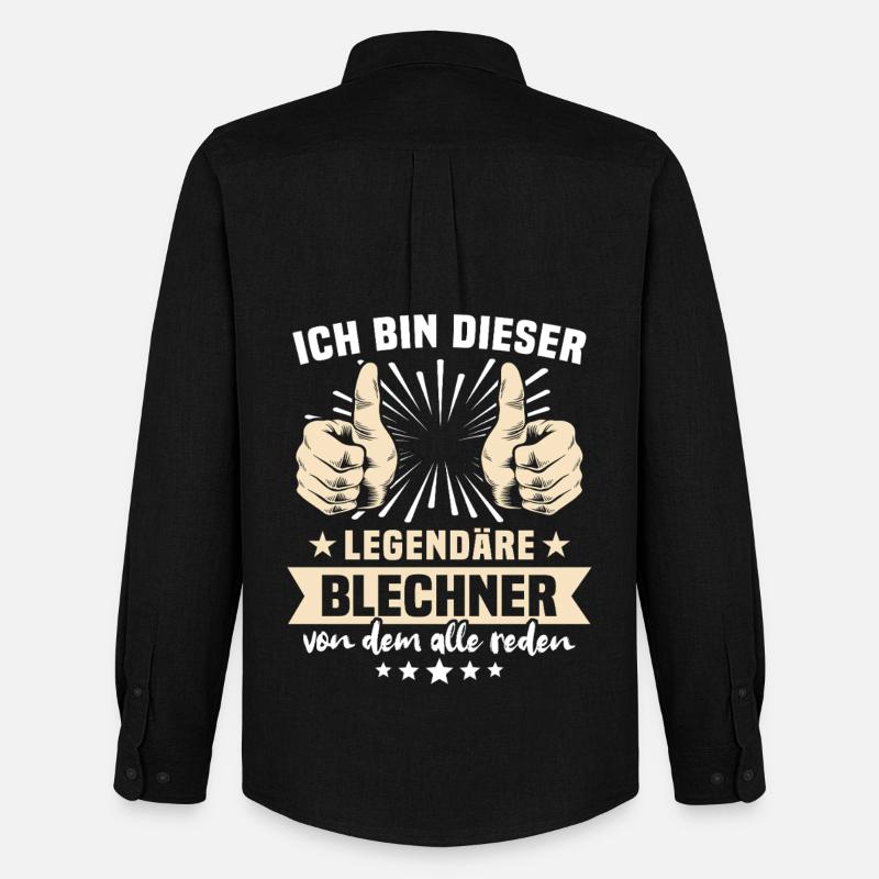 Blechner Sprüche - Männer Oxford Hemd von Stanley/Stella - Schwarz