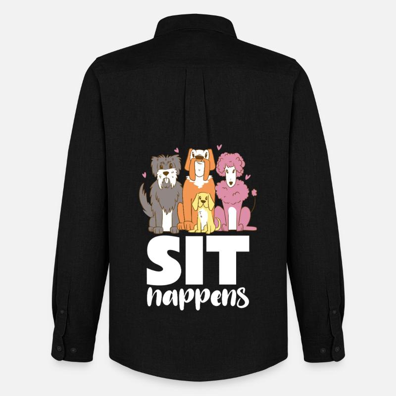 Hundebande Sit Happens - Männer Oxford Hemd von Stanley/Stella - Schwarz