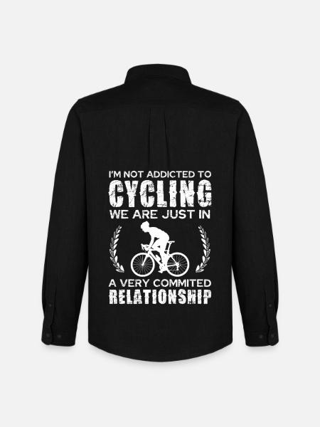 Bicycle Love — In a Committed Relationship - Men's Oxford Shirt by Stanley/Stella - black