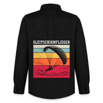 Paraglider GLEITSCHIRMFLIEGER LUSTIG - Männer Oxford Hemd von Stanley/Stella - Schwarz - Hinten - AI Model Male 185 dark (185cm)