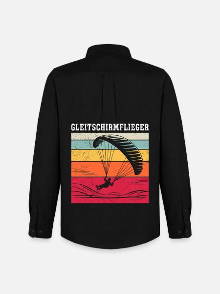 Paraglider GLEITSCHIRMFLIEGER LUSTIG - Men's Oxford Shirt by Stanley/Stella - black