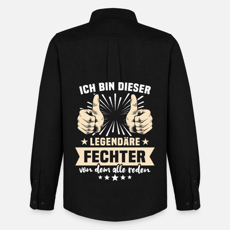 Fechter Sprüche - Männer Oxford Hemd von Stanley/Stella - Schwarz