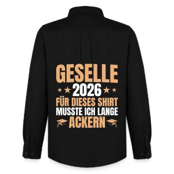 Compagnon 2026 Lange Ackern - formation réussie - Chemise Oxford homme Stanley/Stella - noir - Dos - AI Model Male 185 dark (185cm)