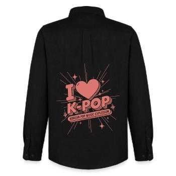Ich liebe K-Pop Koreanische Popmusik Explosion Kpop-Fans - Männer Oxford Hemd von Stanley/Stella - Schwarz - Hinten - AI Model Male 185 dark (185cm)