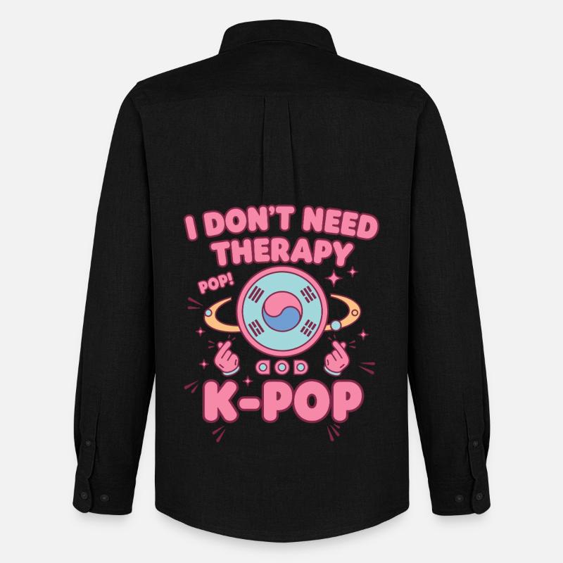 Jeg har ikke brug for terapi Pop K-Pop Koreanske musikfans - Oxfordskjorte herre Stanley/Stella - sort
