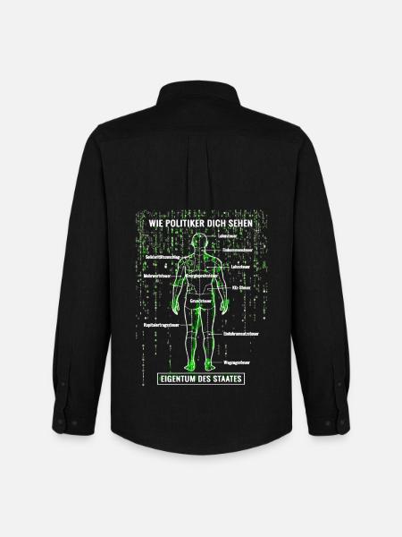 Systemfehler Steuerzahler - Matrix Zerlegeplan  - Männer Oxford Hemd von Stanley/Stella - Schwarz
