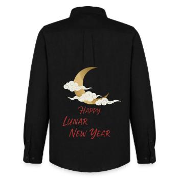 Happy Lunar New Year - Männer Oxford Hemd von Stanley/Stella - Schwarz - Hinten - AI Model Male 185 dark (185cm)