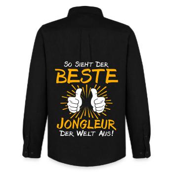 Jongleur Geschenkidee - Männer Oxford Hemd von Stanley/Stella - Schwarz - Hinten - AI Model Male 185 dark (185cm)