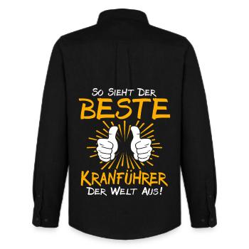 Kranführer Geschenkidee - Männer Oxford Hemd von Stanley/Stella - Schwarz - Hinten - AI Model Male 185 dark (185cm)