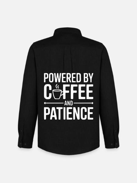 Powered by Coffee and Patience - Men's Oxford Shirt by Stanley/Stella - black